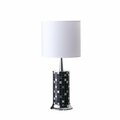 Cling 24 in. Jon Chrome Bohemian Black Glass Mosaic Modern Pillar Table Lamp CL1862929